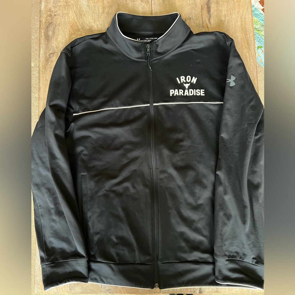 Under Armour Project Rock Iron Paradise Black Jacket, Size Mens XXL